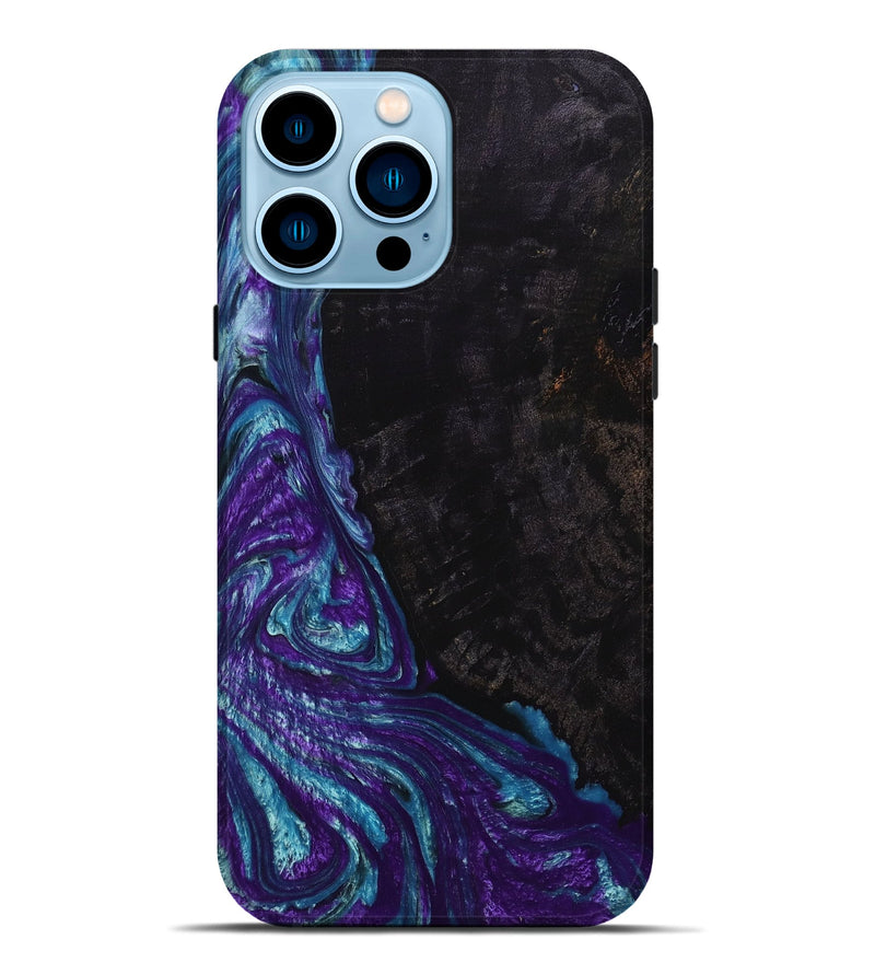iPhone 14 Pro Max Wood+Resin Live Edge Phone Case - Kristy (Purple, 653857)