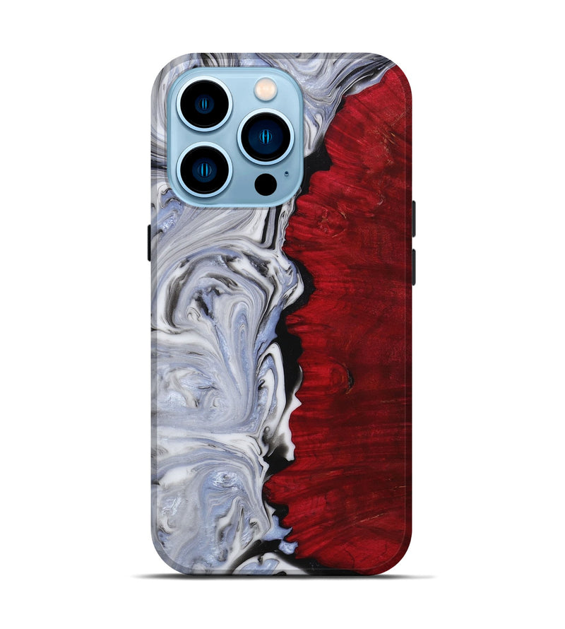 iPhone 14 Pro Wood+Resin Live Edge Phone Case - Jase (Black & White, 653868)