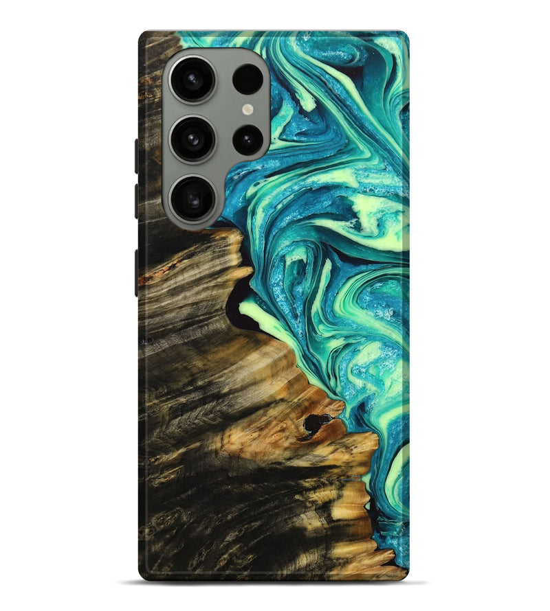 Galaxy S23 Ultra Wood+Resin Live Edge Phone Case - Gavin (Green, 654206)