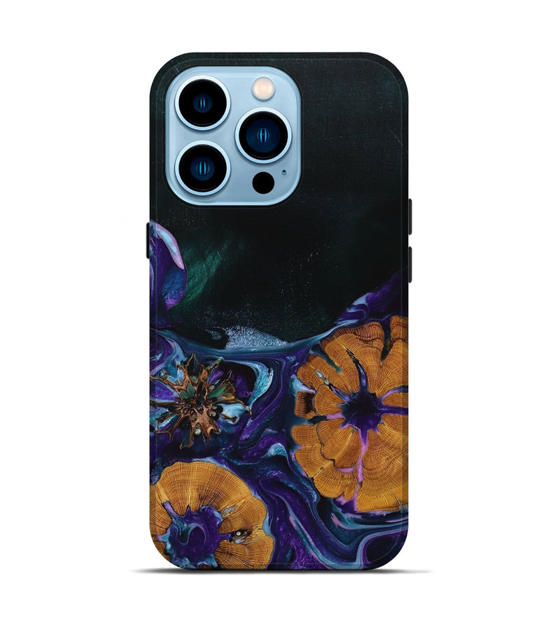 iPhone 14 Pro Wood+Resin Live Edge Phone Case - Iesha (Purple, 654223)