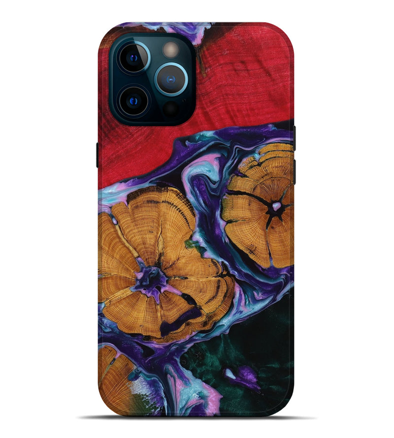 iPhone 12 Pro Max Wood+Resin Live Edge Phone Case - Stefanie (Purple, 654224)