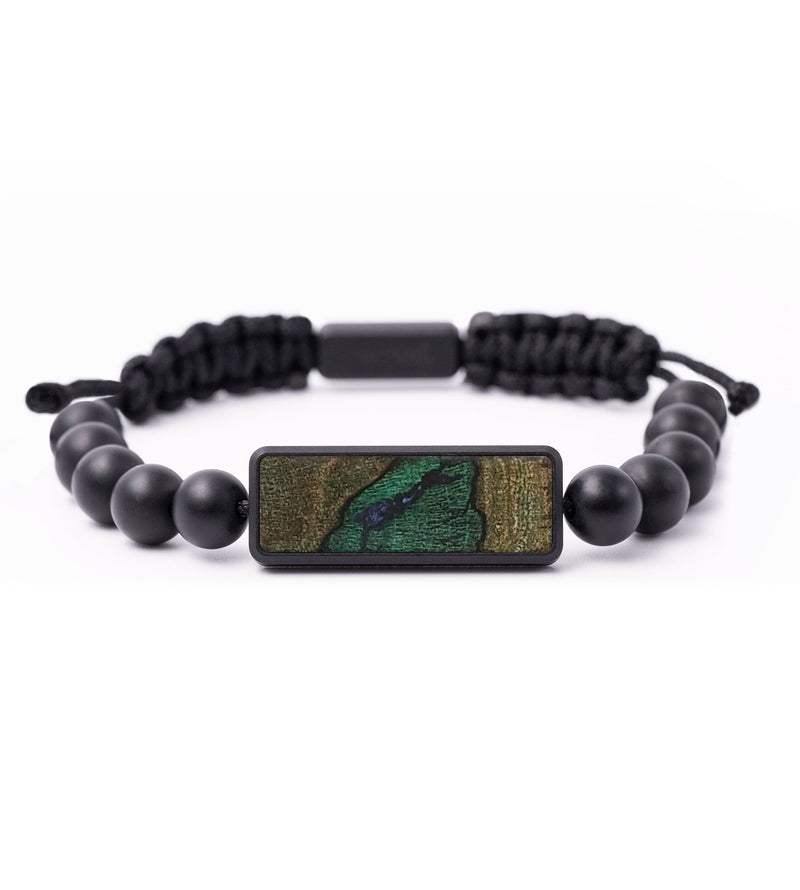 Onyx Bead Wood+Resin Bracelet - Emery (Wood Burl, 654262)