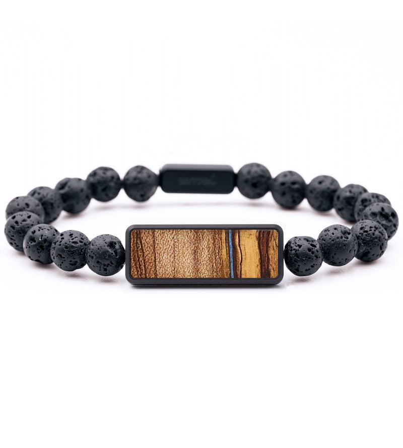 Lava Bead Wood+Resin Bracelet - Roy (Wood Burl, 654273)