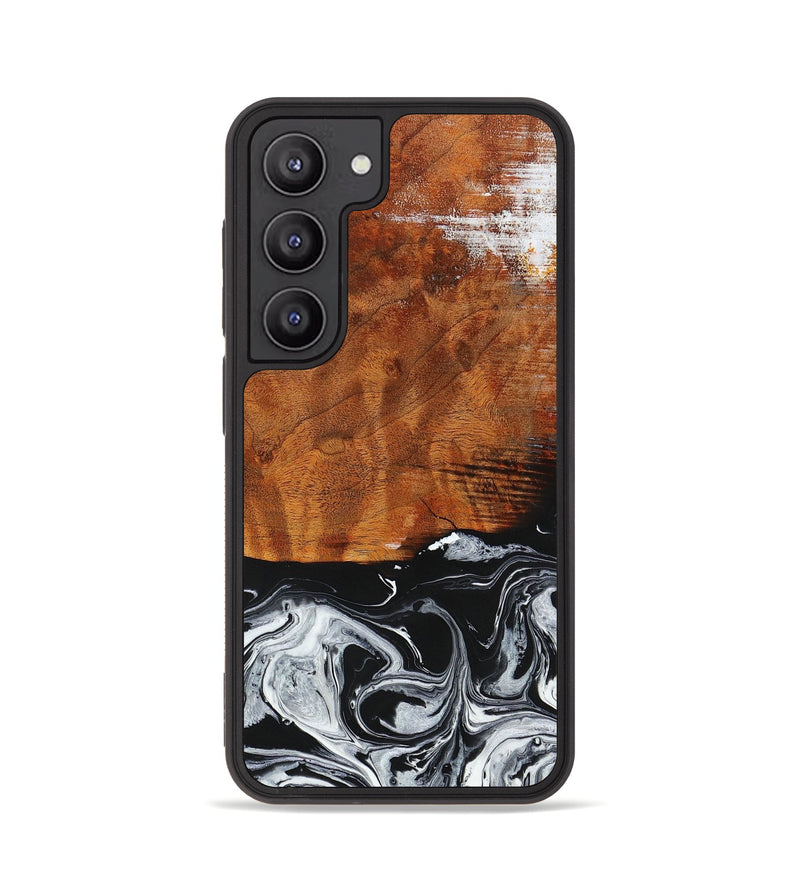 Galaxy S23 Wood+Resin Phone Case - Londyn (Black & White, 654284)