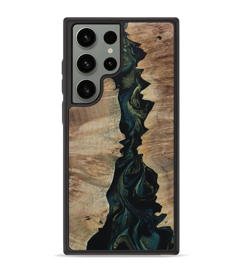 Galaxy S23 Ultra Wood+Resin Phone Case - Sandy (Green, 654300)