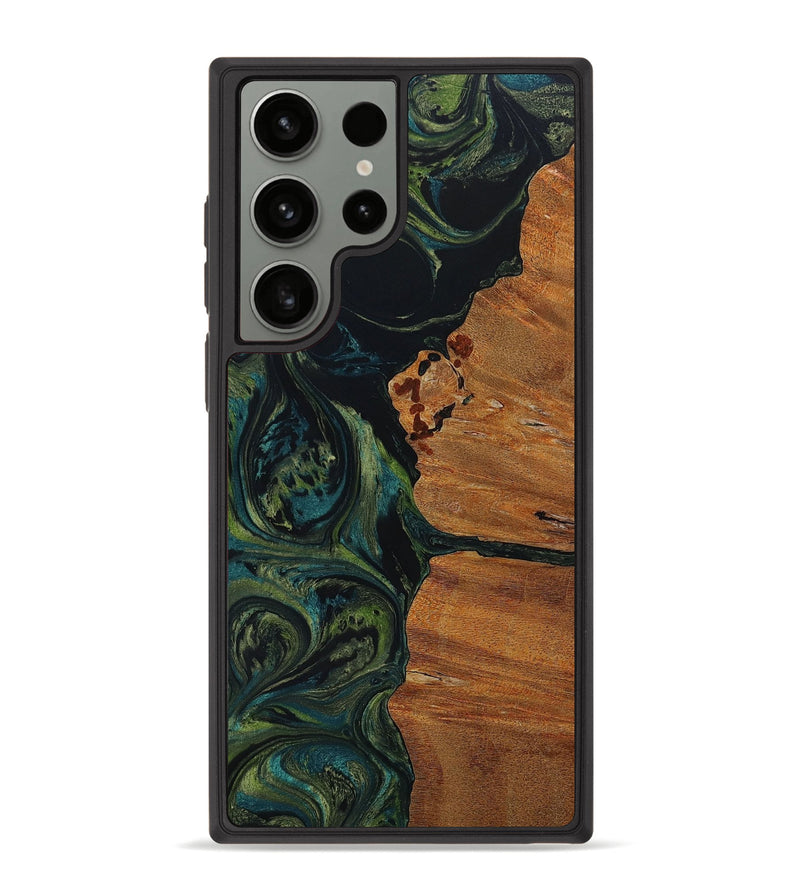 Galaxy S23 Ultra Wood+Resin Phone Case - Leland (Green, 654304)