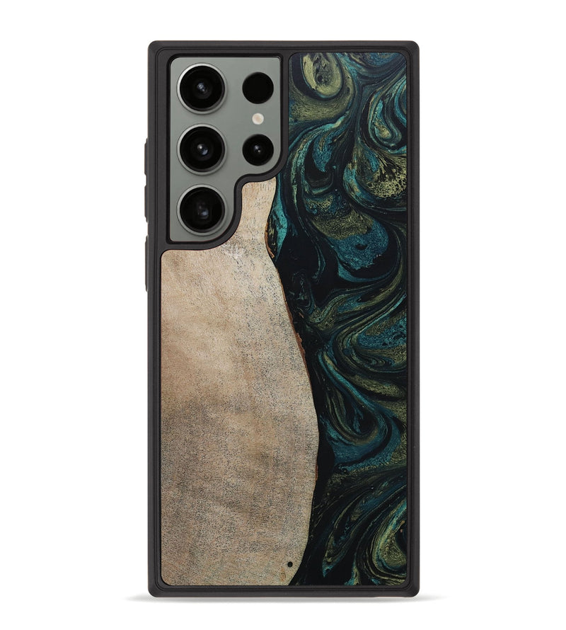 Galaxy S23 Ultra Wood+Resin Phone Case - Ivy (Green, 654305)