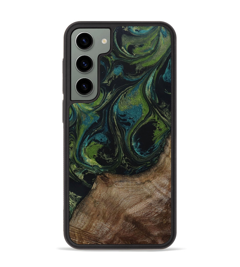 Galaxy S23 Plus Wood+Resin Phone Case - Rosalie (Green, 654307)