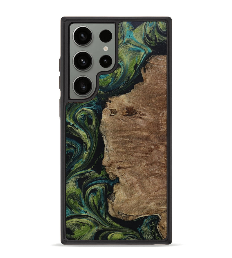 Galaxy S23 Ultra Wood+Resin Phone Case - Chelsea (Green, 654309)
