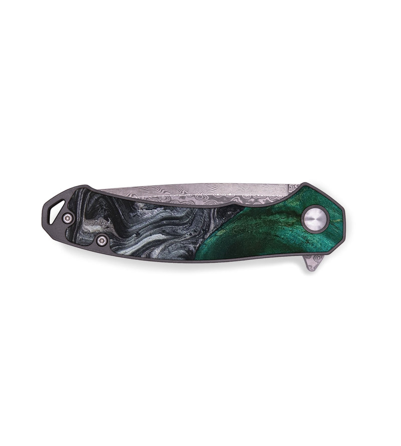 EDC Wood+Resin Pocket Knife - Brantley (Black & White, 654436)
