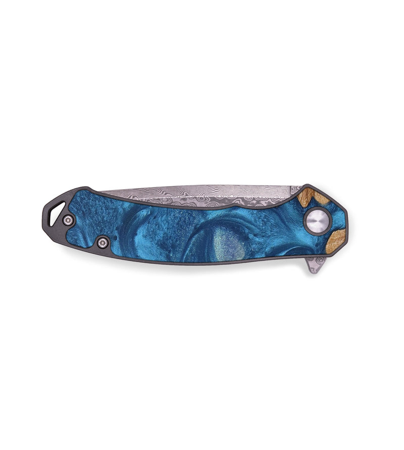 EDC Wood+Resin Pocket Knife - Josephine (Blue, 654437)
