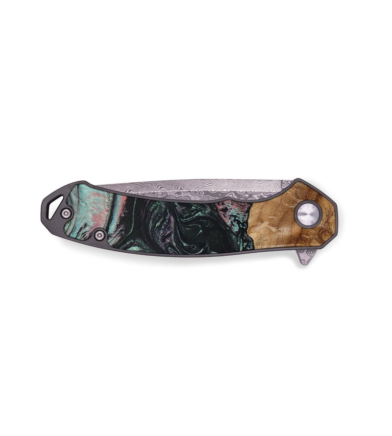 EDC Wood+Resin Pocket Knife - Cory (Green, 654442)