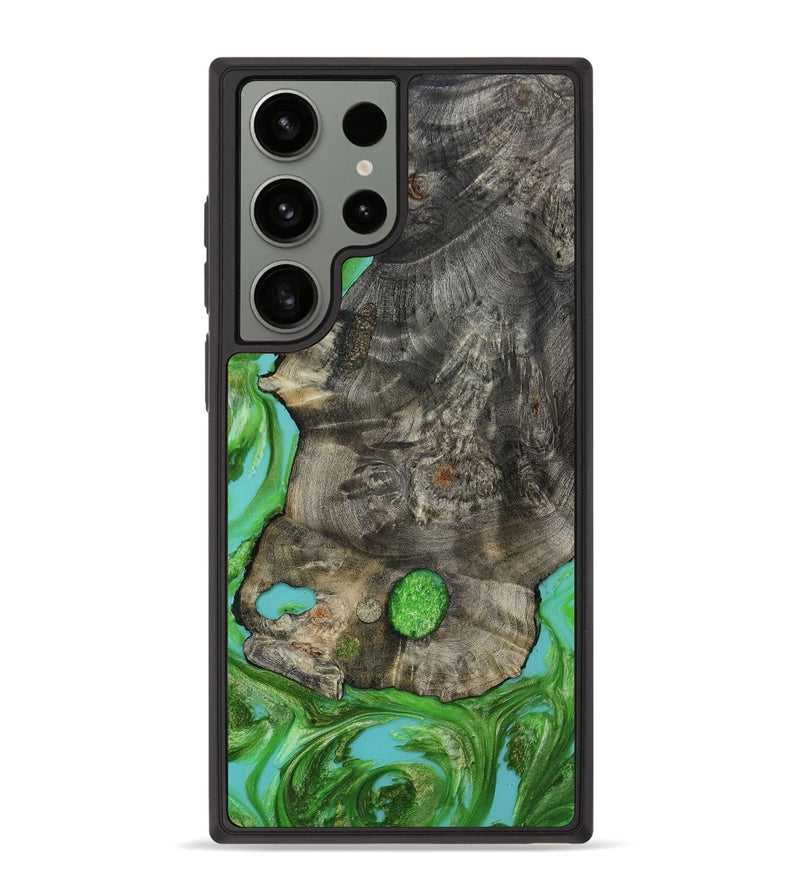 Galaxy S23 Ultra Wood+Resin Phone Case - Kristina (Green, 654544)