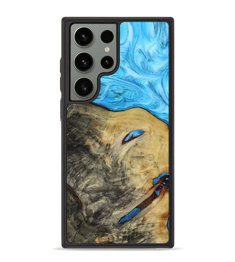 Galaxy S23 Ultra Wood+Resin Phone Case - Adrianna (Blue, 654547)