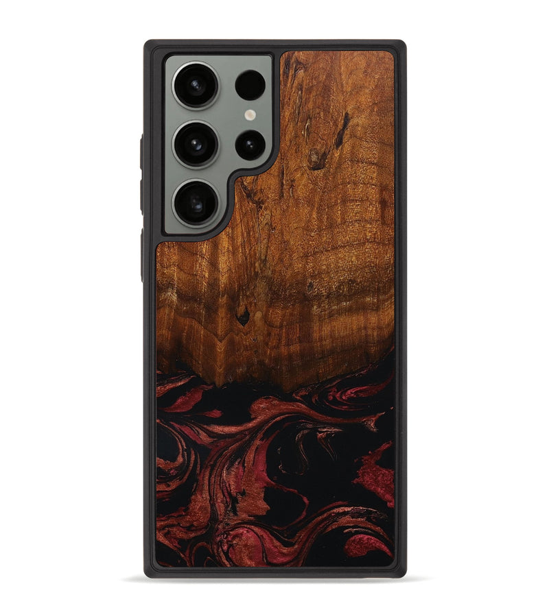 Galaxy S23 Ultra Wood+Resin Phone Case - Helen (Red, 654574)
