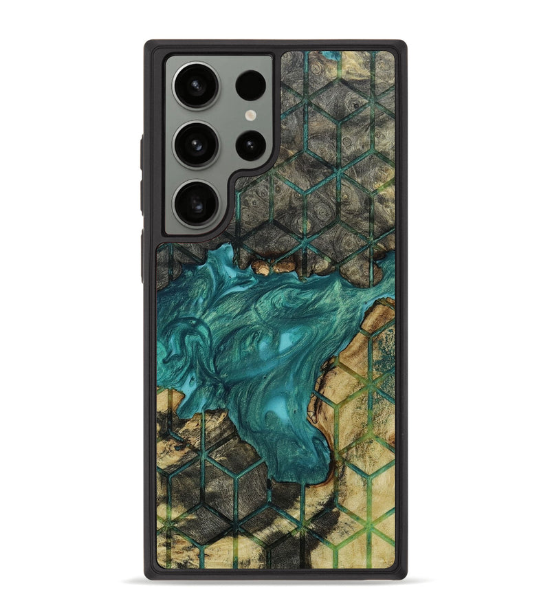 Galaxy S23 Ultra Wood+Resin Phone Case - Barbara (Pattern, 654622)