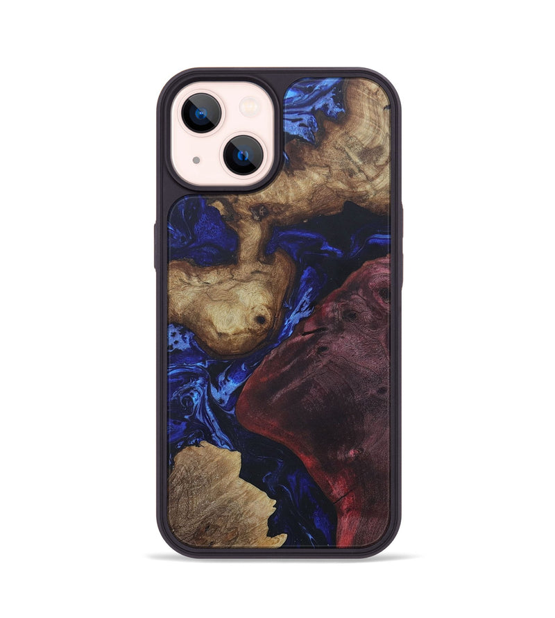 iPhone 14 Wood+Resin Phone Case - Zane (Mosaic, 654978)
