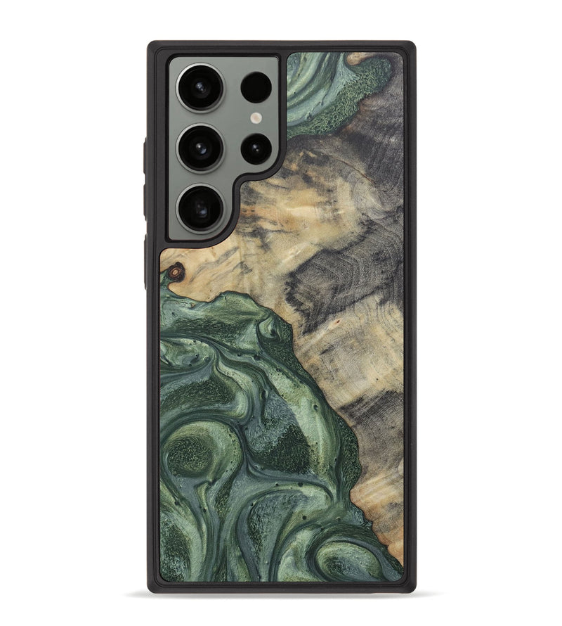 Galaxy S23 Ultra Wood+Resin Phone Case - Ida (Green, 655013)
