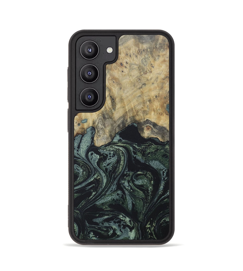 Galaxy S23 Wood+Resin Phone Case - Bret (Green, 655015)