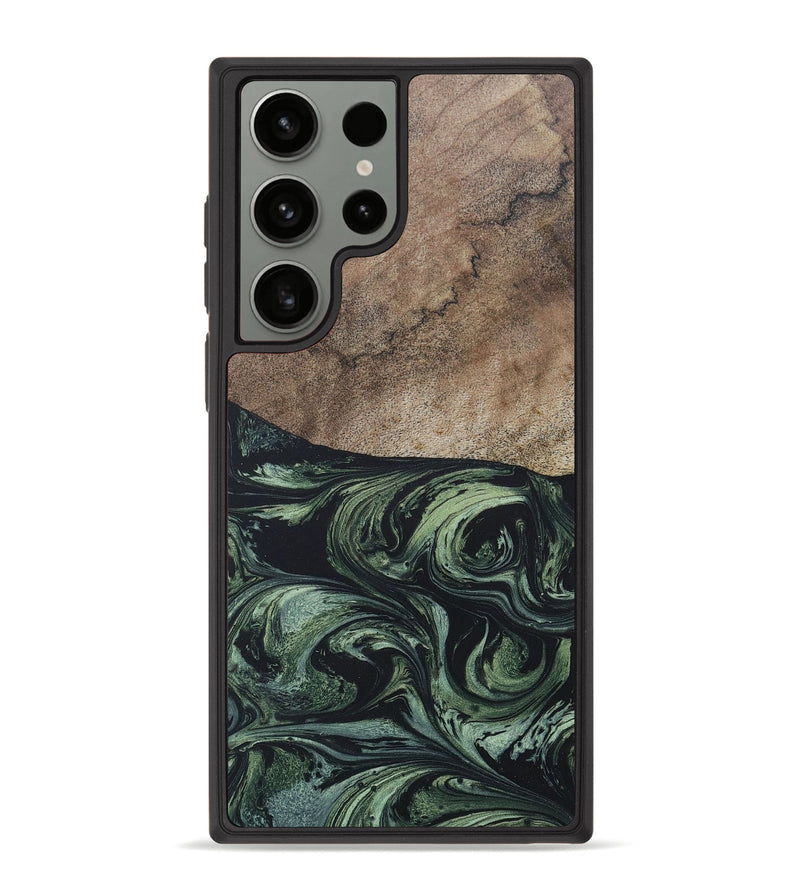 Galaxy S23 Ultra Wood+Resin Phone Case - Paislee (Green, 655018)