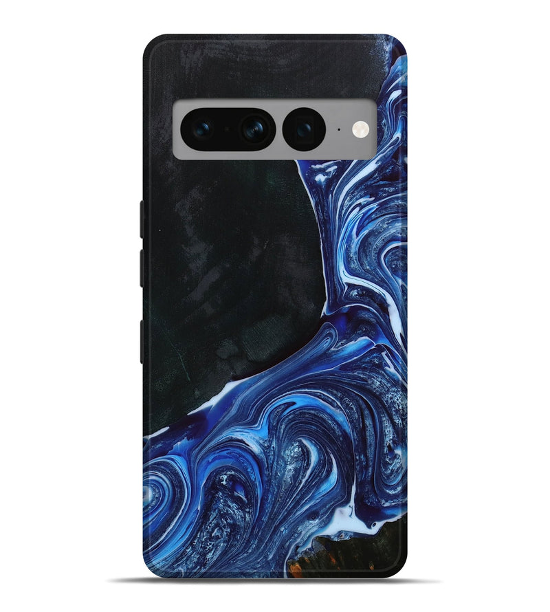 Pixel 7 Pro Wood+Resin Live Edge Phone Case - Lance (Blue, 655058)