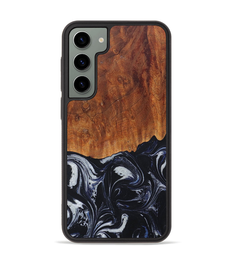 Galaxy S23 Plus Wood+Resin Phone Case - Magnolia (Black & White, 655112)
