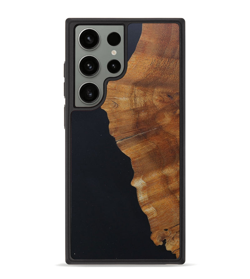 Galaxy S23 Ultra Wood+Resin Phone Case - Loretta (Pure Black, 655127)