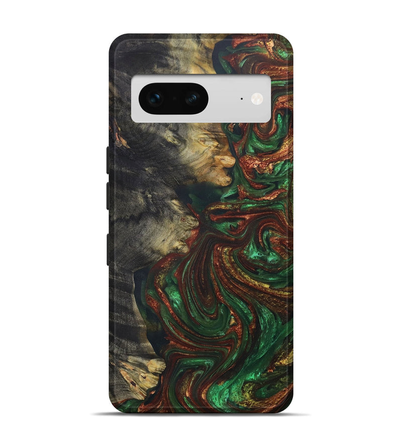 Pixel 7 Wood+Resin Live Edge Phone Case - Orlando (Green, 655238)