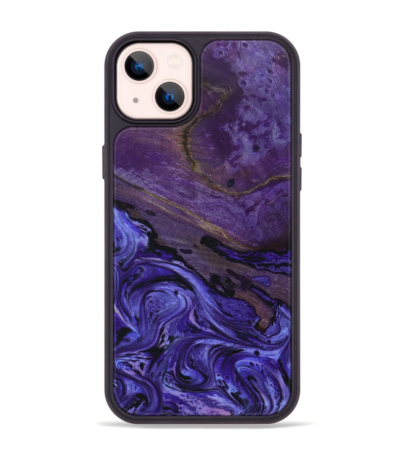 iPhone 14 Plus Wood+Resin Phone Case - Allyson (Purple, 655260)