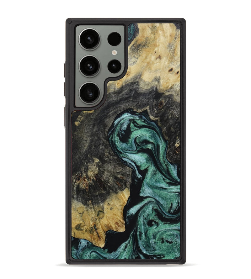 Galaxy S23 Ultra Wood+Resin Phone Case - Isaiah (Green, 655296)