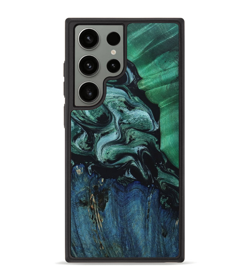 Galaxy S23 Ultra Wood+Resin Phone Case - Madilyn (Green, 655320)