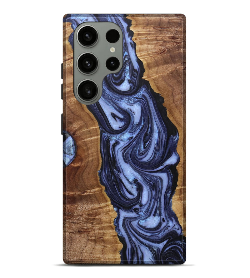 Galaxy S23 Ultra Burl Wood Live Edge Phone Case - Rylie (Blue, 655454)