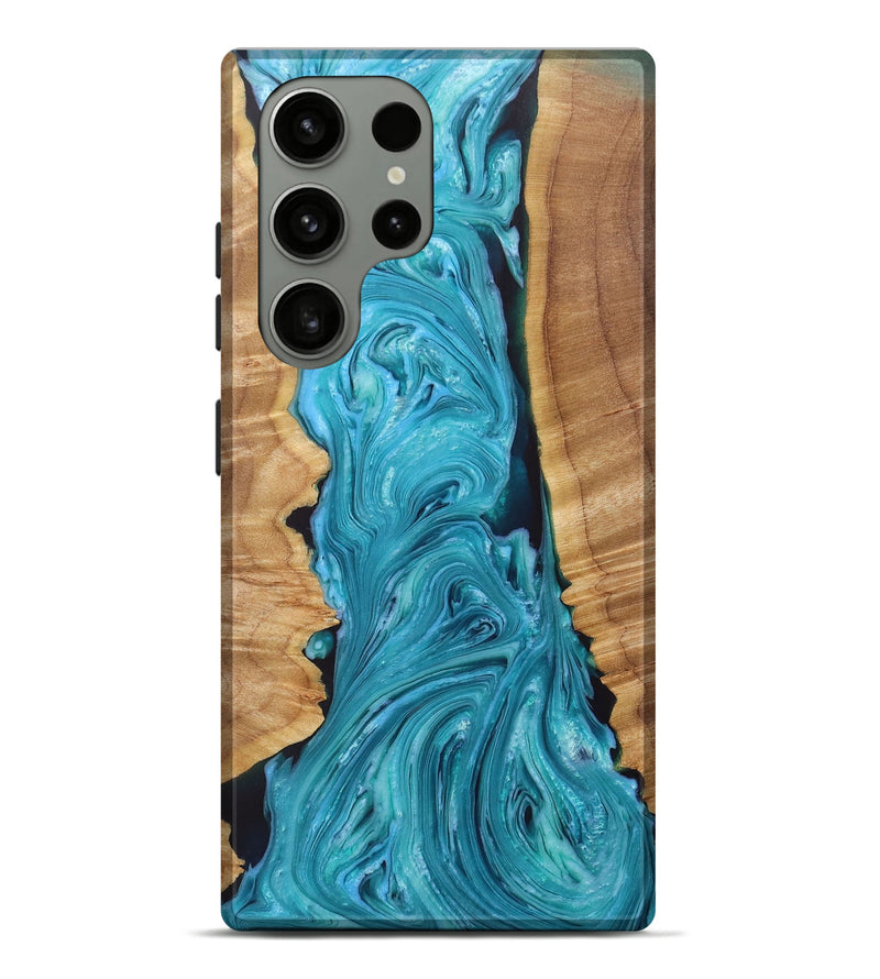 Galaxy S23 Ultra Wood+Resin Live Edge Phone Case - Tatum (Blue, 655455)