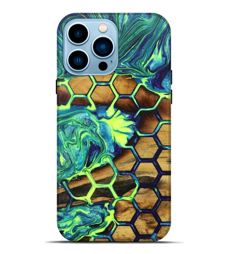 iPhone 14 Pro Max Wood+Resin Live Edge Phone Case - Nikki (Pattern, 655467)