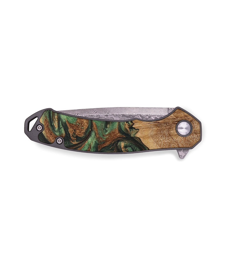 EDC Wood+Resin Pocket Knife - Rhett (Green, 655472)