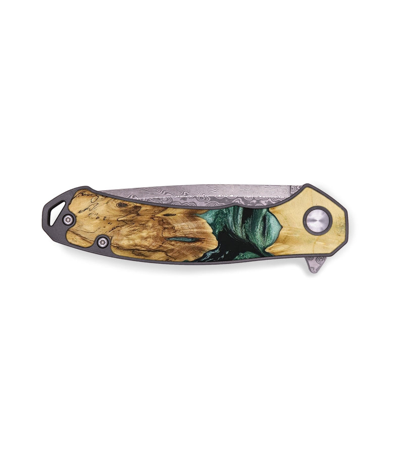 EDC Wood+Resin Pocket Knife - Brinley (Green, 655475)