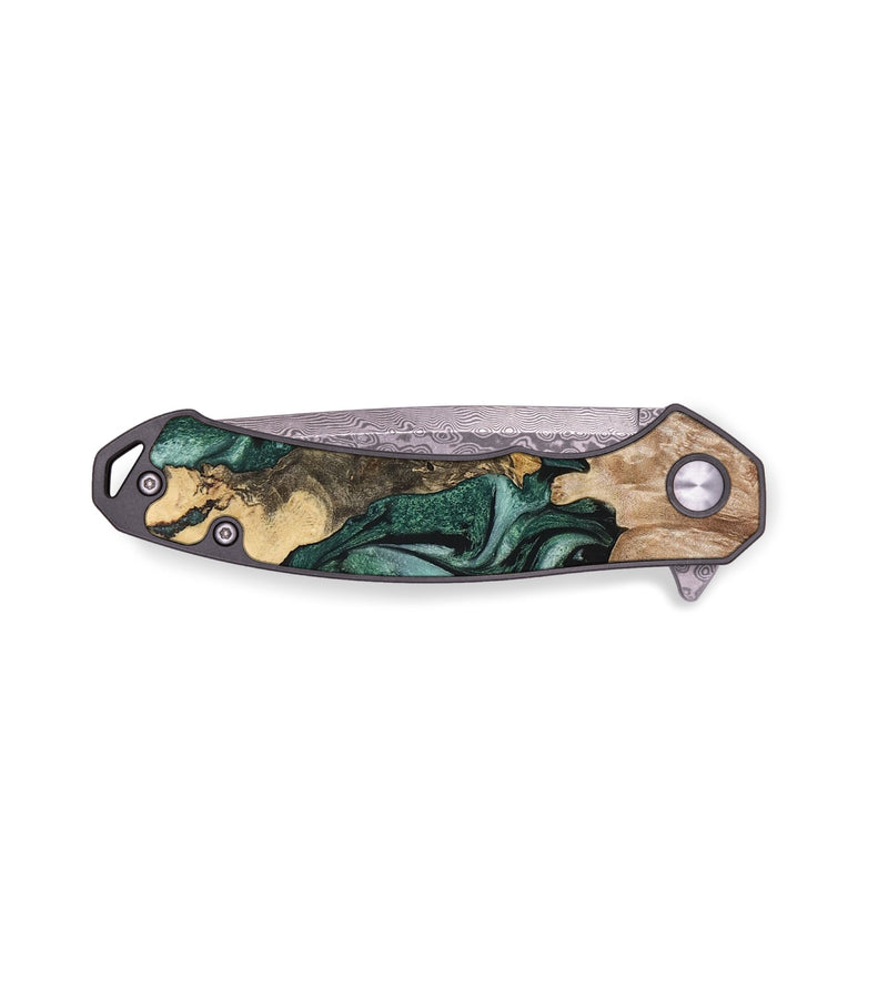EDC Wood+Resin Pocket Knife - Bonita (Green, 655476)