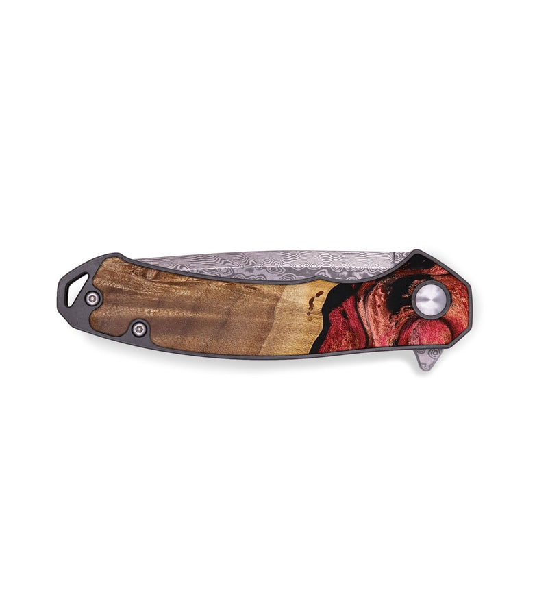 EDC Wood+Resin Pocket Knife - Amber (Red, 655501)