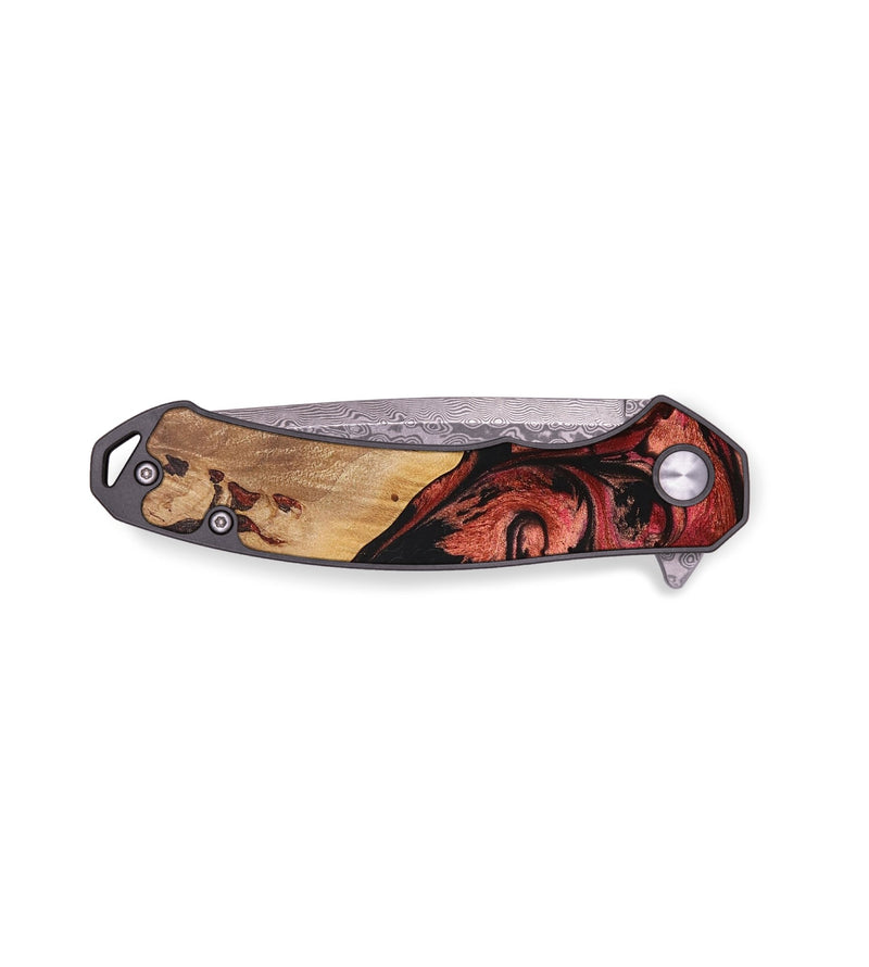 EDC Wood+Resin Pocket Knife - Muhammad (Red, 655503)