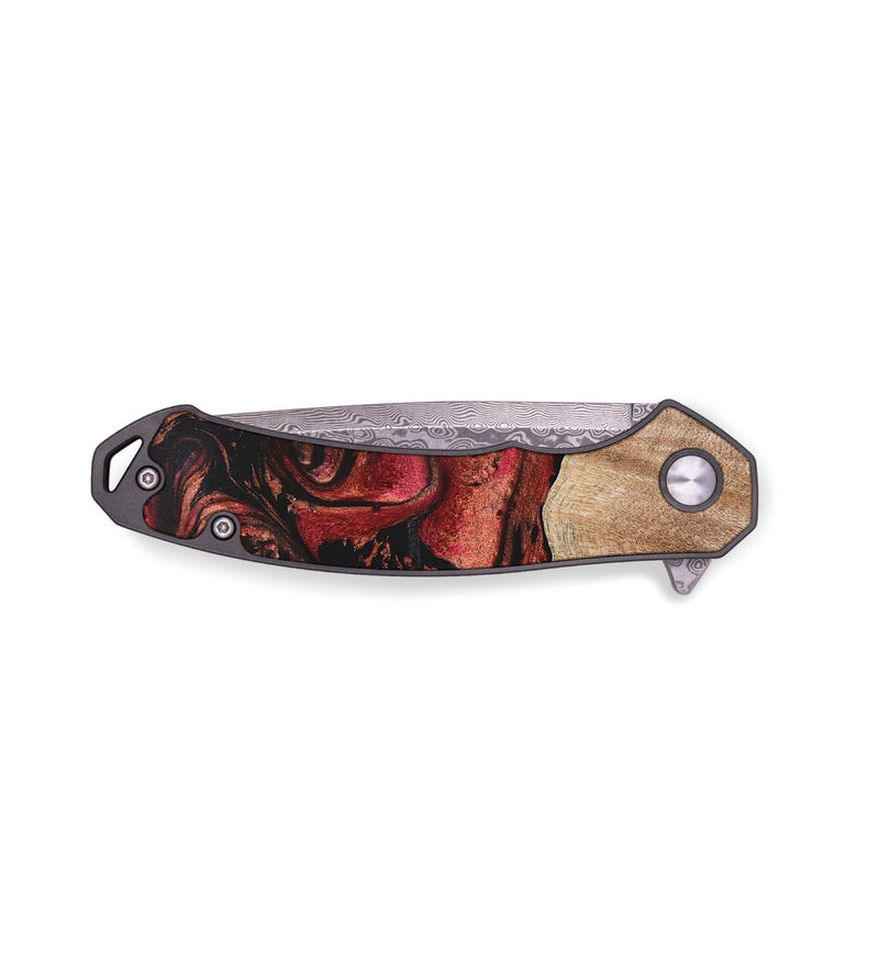 EDC Wood+Resin Pocket Knife - Natalie (Red, 655504)