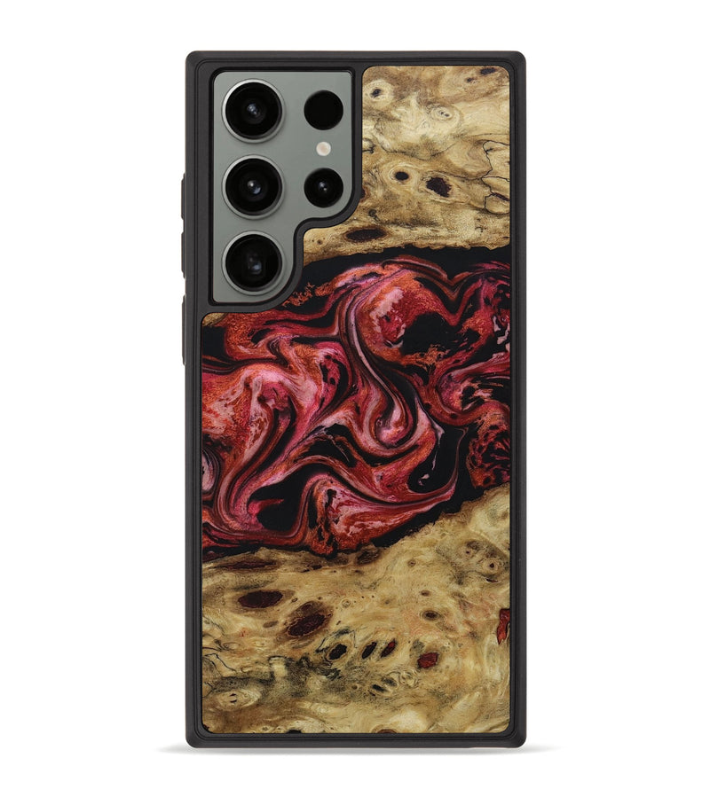 Galaxy S23 Ultra Wood+Resin Phone Case - Terrence (Red, 655534)