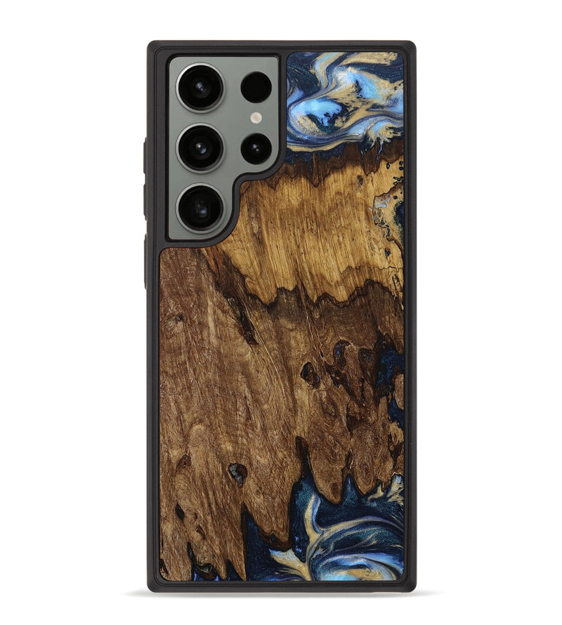 Galaxy S23 Ultra Wood+Resin Phone Case - Crew (Teal & Gold, 655563)