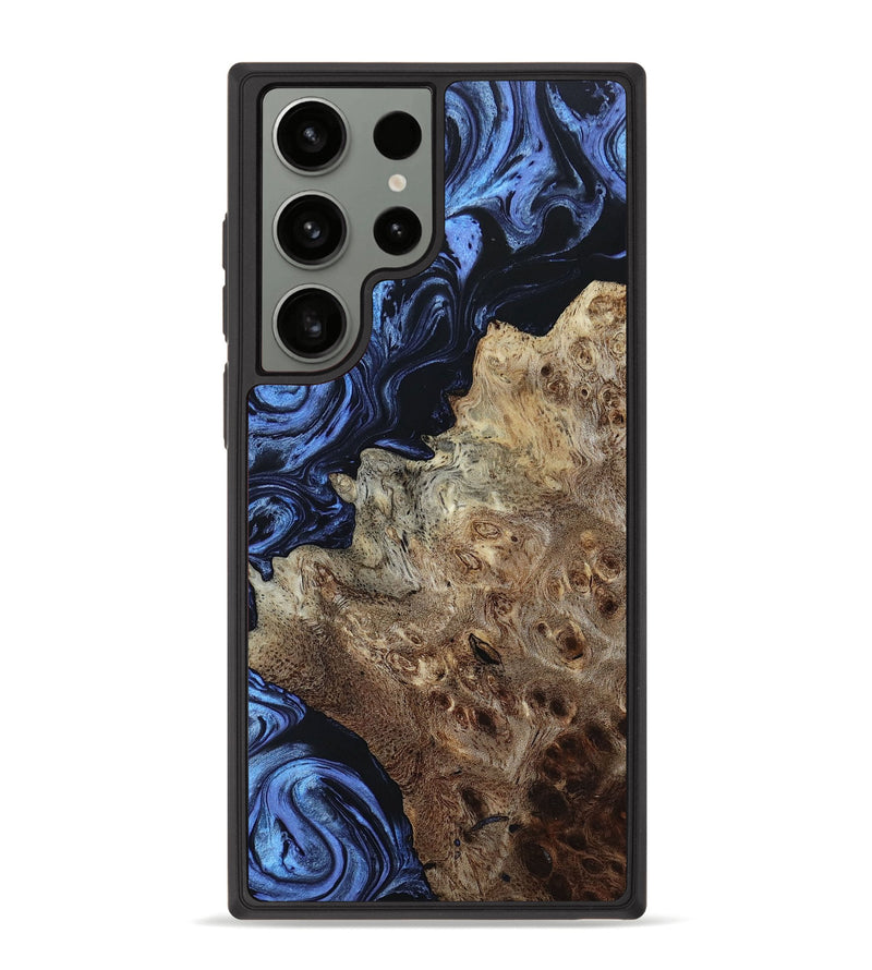 Galaxy S23 Ultra Wood+Resin Phone Case - Kaylee (Blue, 655596)