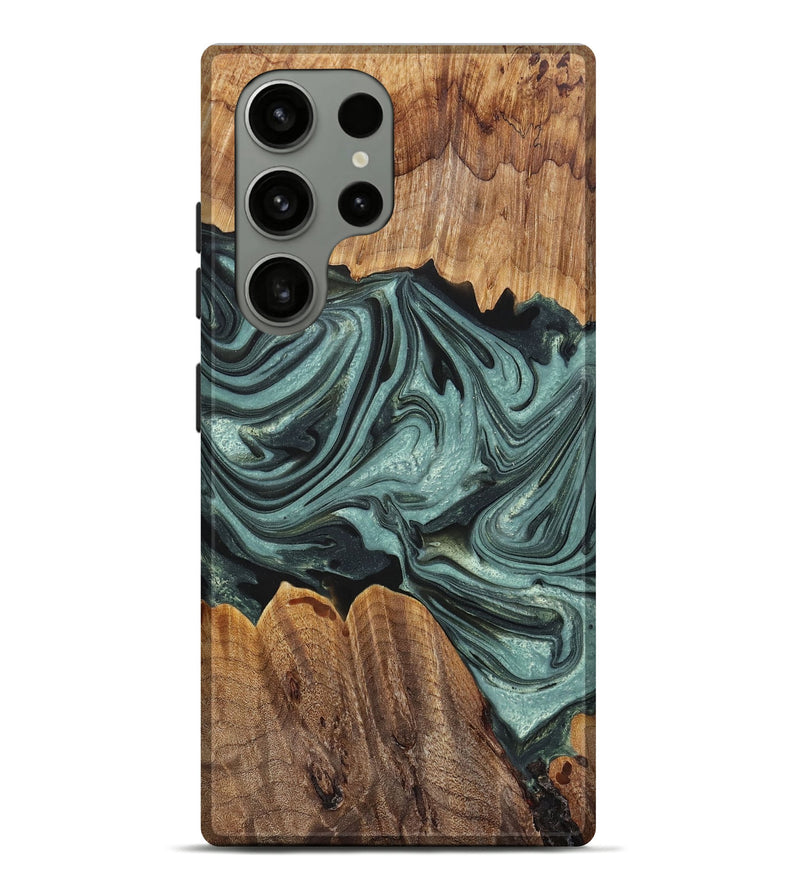 Galaxy S23 Ultra Wood+Resin Live Edge Phone Case - Drew (Green, 655627)