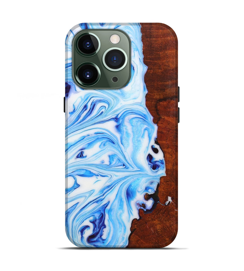 iPhone 13 Pro Wood+Resin Live Edge Phone Case - Kimora (Blue, 655628)
