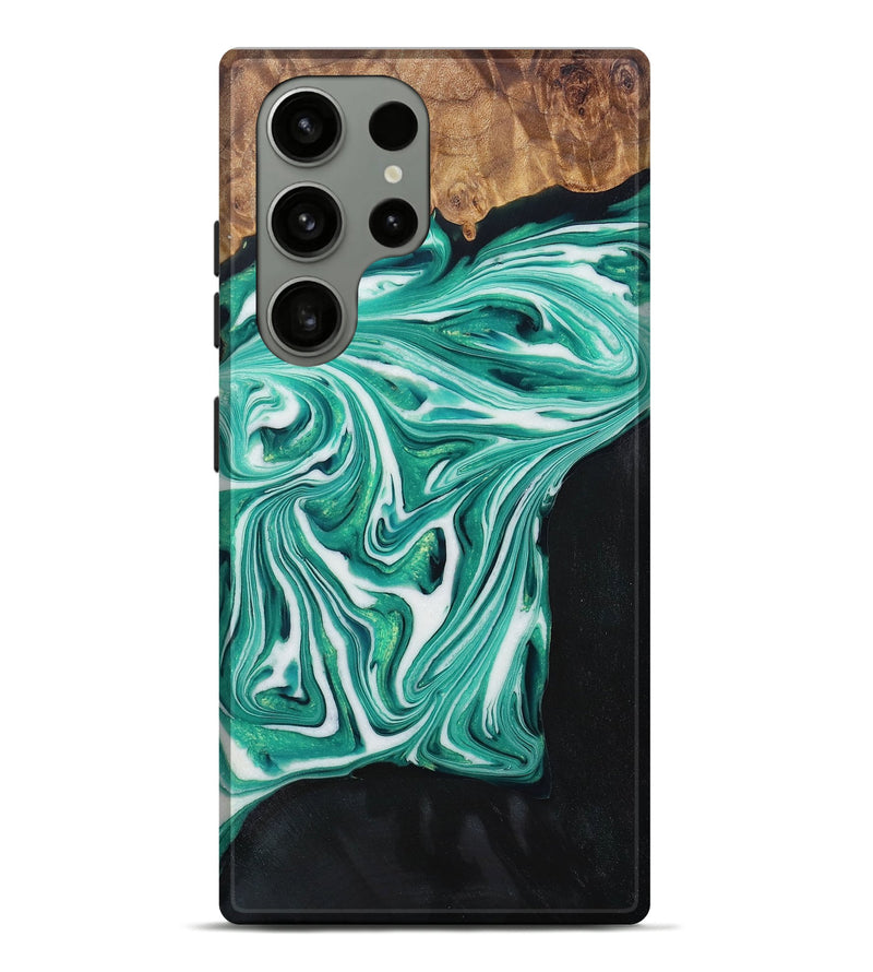 Galaxy S23 Ultra Wood+Resin Live Edge Phone Case - Herman (Green, 655629)