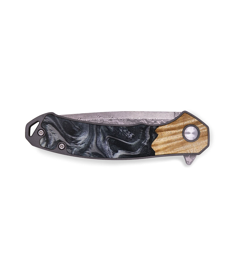 EDC Wood+Resin Pocket Knife - Wynter (Black & White, 655702)