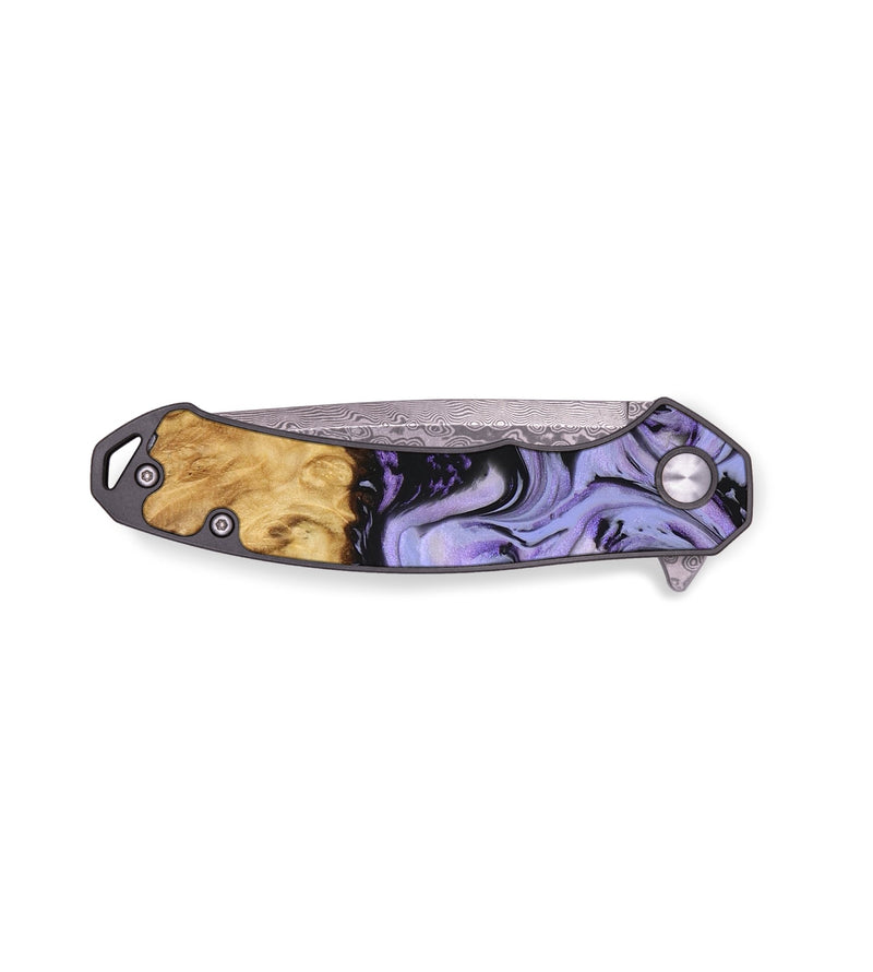 EDC Wood+Resin Pocket Knife - Gladys (Purple, 655705)