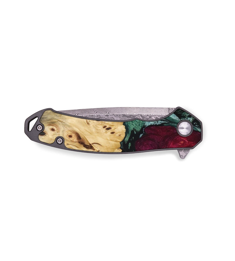 EDC Wood+Resin Pocket Knife - Leanne (Green, 655711)