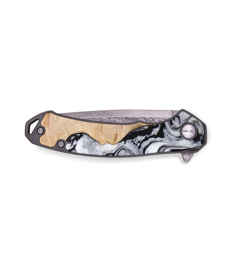 EDC Wood+Resin Pocket Knife - Dale (Black & White, 655720)
